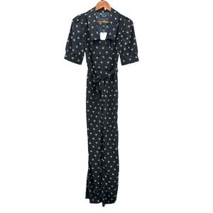 Fashion Union Black Floral Print Jumpsuit